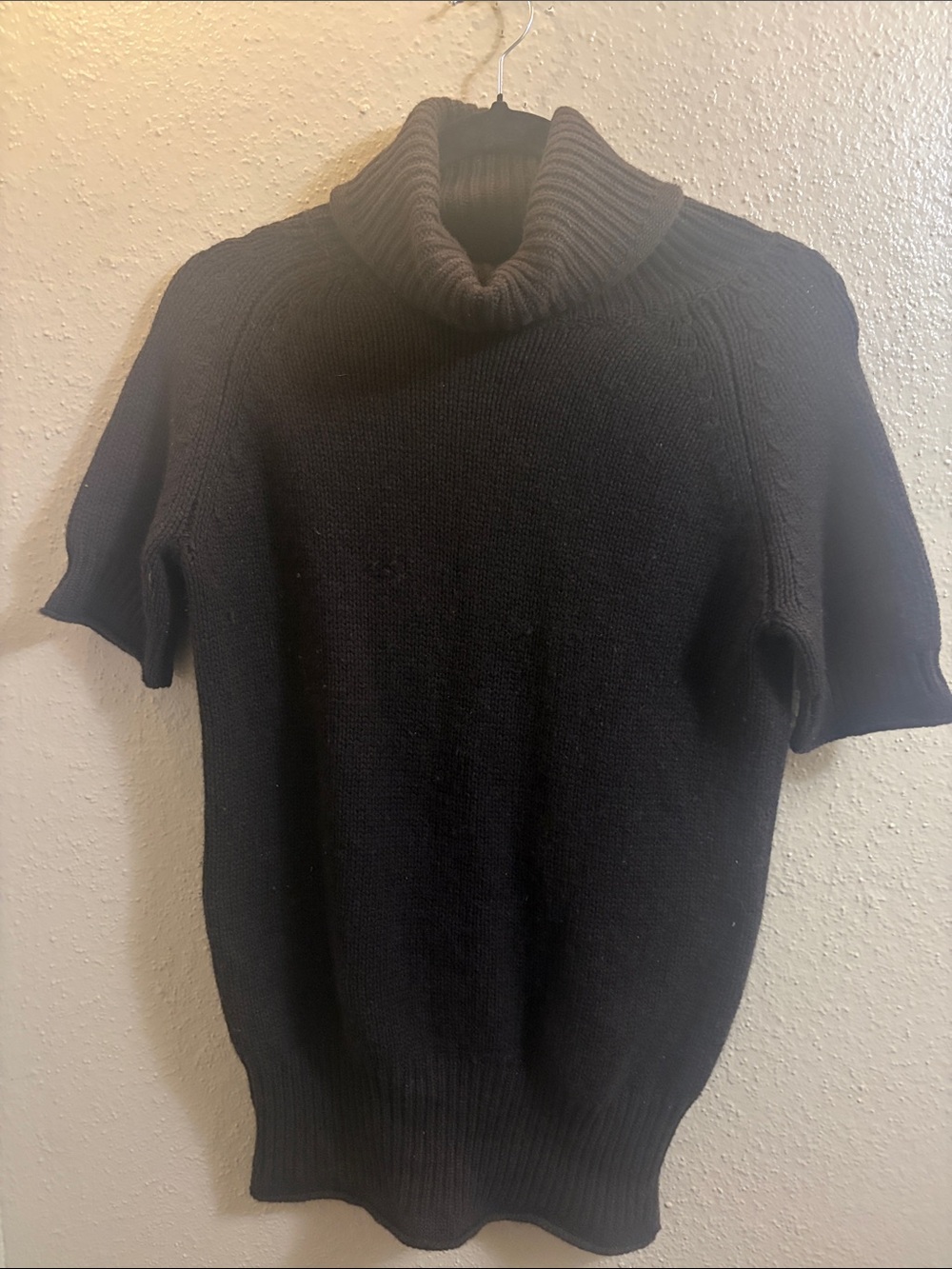 Theory Black Short-Sleeve Turtleneck Sweater